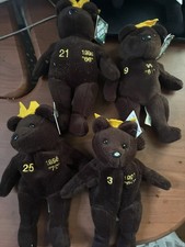 Salvino's Bamm Beano's Babe Ruth 3 and Roger Maris 9 Beanie Baby Bears NWT