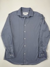 Mizzen Main Shirt Mens XL Trim Fit Blue Gingham Check Performance Stretch USA