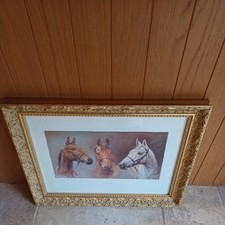 VINTAGE S.L.CRAWFORD -WE THREE KINGS HORSE RACING ARKLE, RED RUM FRAMED SIGNED