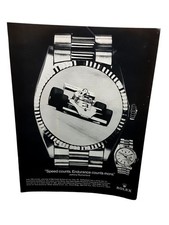 1976 Rolex Watch Vintage Print Ad Johnny Rutherford Indy Racing Motorsport