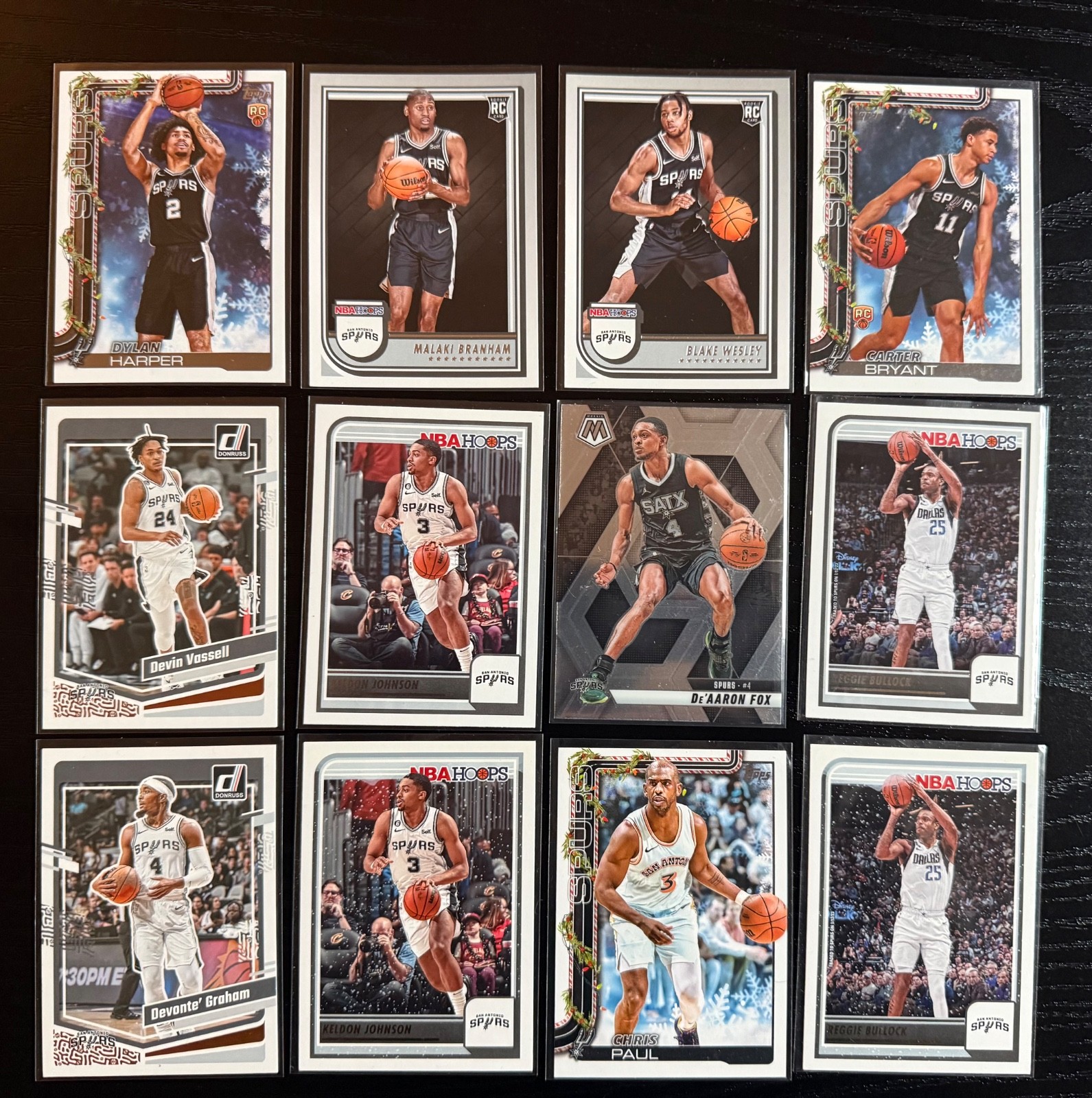 San Antonio Spurs 12-Card Lot Dylan Harper RC De’Aaron Fox Chris Paul Hoops