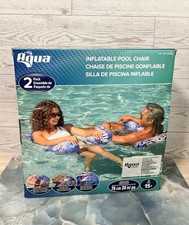 Aqua Baja Inflatable 2 Pack Pool Floating Adjustable Chair Blue New In Box