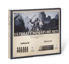 Ultimate Miniature Set: 18ml Game Color Paint 6 Colors Brushes 5