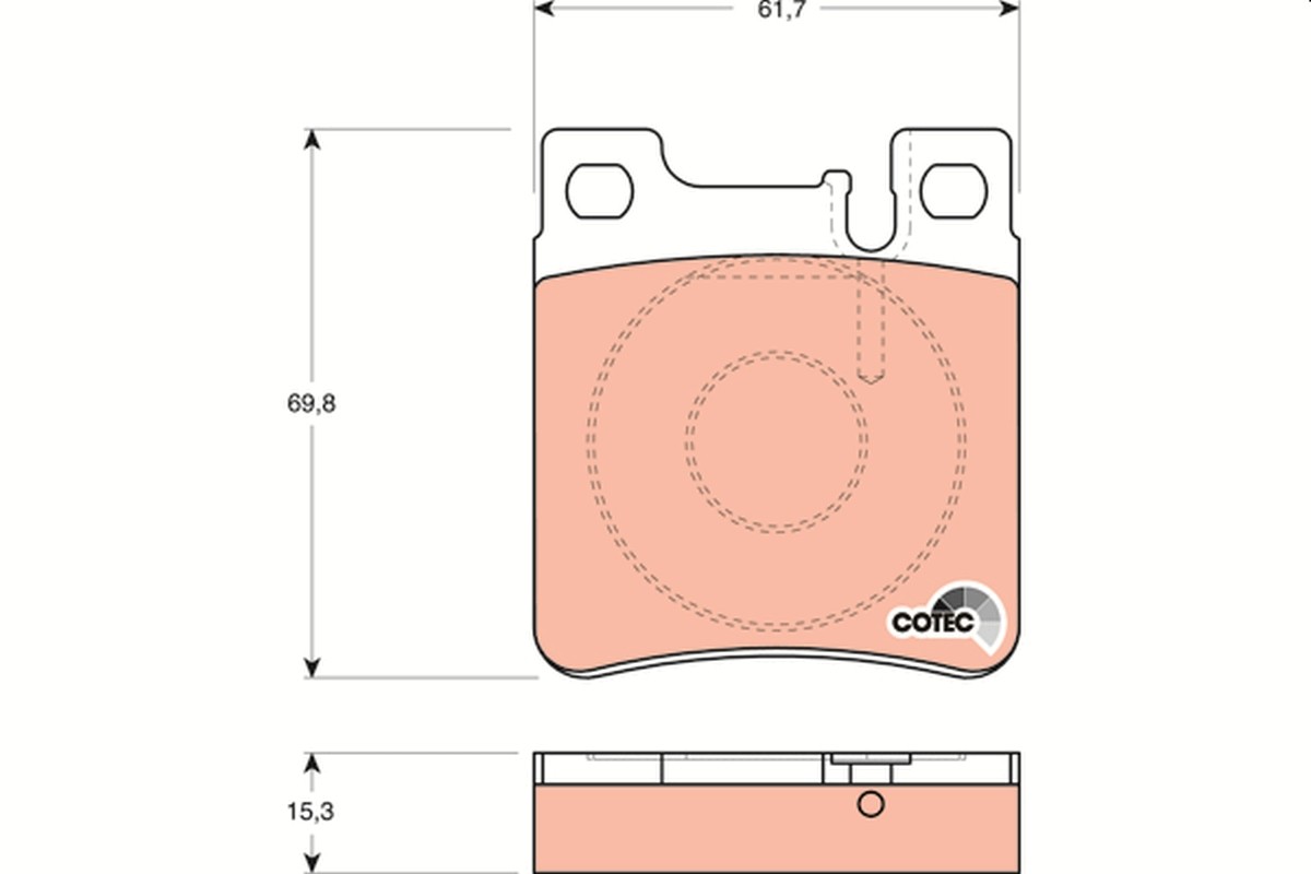 Rear TRW-OE GDB1123 Brake Pad Set, disc brake for CHRYSLER,MERCEDES-BENZ