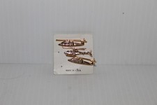 Set of 3 Helicopter Gold Tone Military Style Lapel Pins Made in USA