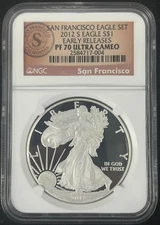 2012 s proof American Silver Eagle Dollar NGC PF 70 Ultra Cameo Early Releases