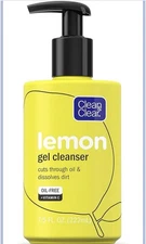 Clean & Clear Brightening Gel Facial Cleanser with Vitamin C, Lemon Extract &