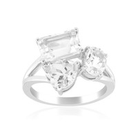 Cavill Silberring 925 Rhodiniert WeißEr Topas 4,86Ct Damen Schmuck