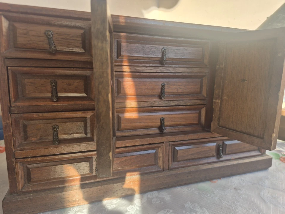 Mobile Orologiaio Legno Wooden Chest Watchmaker 1950 Antique Horloger - Image 3 of 4