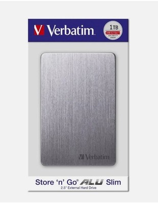 Verbatim Store 'n' Go ALU Slim 1 TB Externe Festplatte (2,5 Zoll) Space Grau