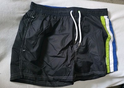 Bruno Banani schnelltrocknende Badeshorts - Southern Flag schwarz, marine & grün - Größe M