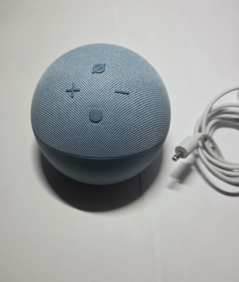 Amazon Echo Dot 4th Gen Smart Speaker Alexa Blue B7W64E & Power Supply - Image 2 of 4