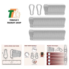 Carabiner, Heavy Duty Galvanized Steel Spring Snap Hook Carabiner Clips with ...