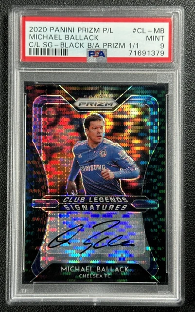 MICHAEL BALLACK PSA 9 2020 PANINI PRIZM PL CLUB LEGENDS AUTO BREAKAWAY BLACK 1/1