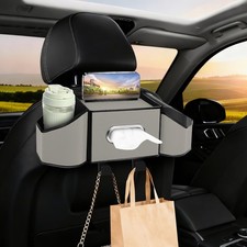 7-In-1 Car Seat Back Organizer with Cup Holders, Tissue Box, Garbage Can Hook...