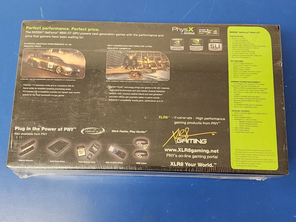 PNY NVIDIA GeForce 9800 GT 1024 MB GDDR3 (FACTORY SEALED) 1024 MB DVI DVI S-VIDE - Image 3 of 4