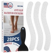 28pc Non Slip Shower Stickers Clear Wavy Anti Slip Bath Tub Floor Adhesive