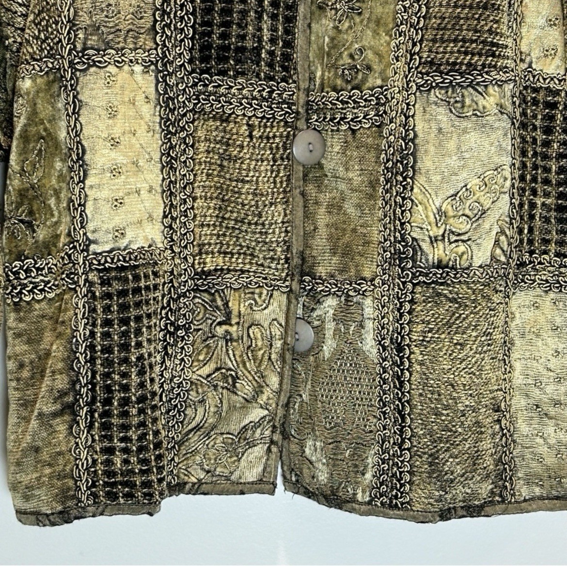 Flashback Mandarin Tapestry Patchwork Gold Black … - image 8