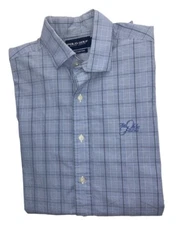 Polo Golf Ralph Lauren Shirt Mens Medium Blue Westerton Button Up Plaid