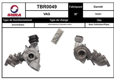 TBR0049 TURBO / VAG 2,0 TDi (Garrett) | eBay