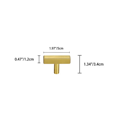 Gold Square Brushed Satin Stainless Steel Kitchen Cabinet Drawer Handles Pulls