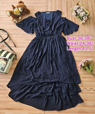 axes femme Women Maxi Dress Lolita Hime Gyaru shibuya109 Dark Blue