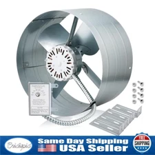 15 Inch Exhaust Fan, 1600CFM Gable Vent Attic Fan with Adjustable Thermostat New