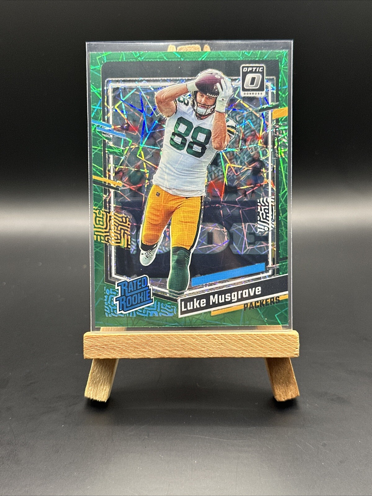 Luke Musgrave 2023 Optic GREEN VELOCITY Rated Rookie RC #241 PACKERS COLOR MATCH