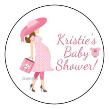 12 Personalized Girl Baby Shower Stickers Favors Labels tags 2.5" Party Supplies