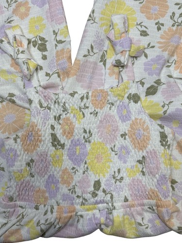 Paisley Lane Girls Floral Print Jumpsuit Size 12 With Ruffled Straps & Shirred B - Picture 3 of 9