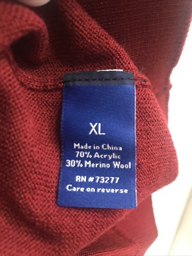 Apt.9 merino sweater vest Mens Red Size X Large (APO-71-2) - Picture 4 of 5