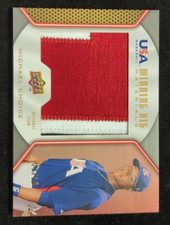 2009 UD USA Baseball Jumbo Patch #1/10 Michael Choice Winning Big Materials USA