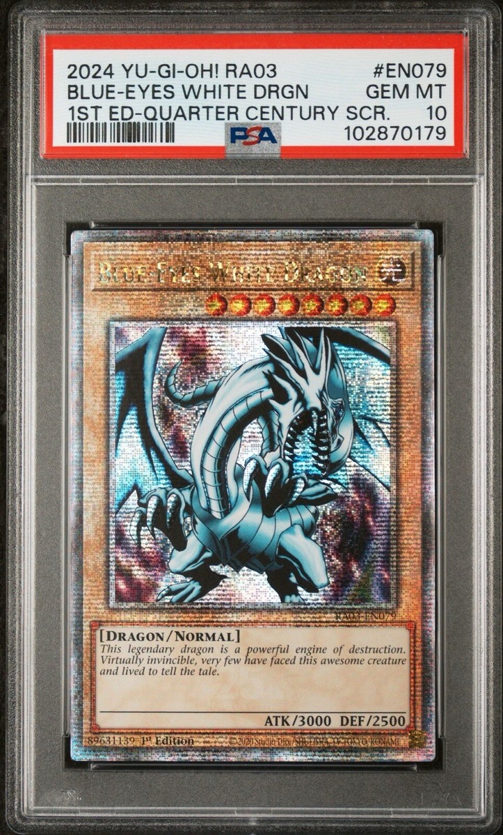 2024 PSA 10 YUGIOH RA03 25TH QC SECRET RARE BLUE EYES WHITE DRAGON