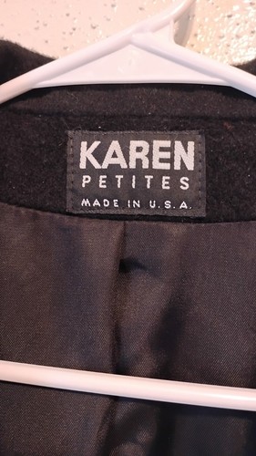 Karen Petites black wool trench coat - Picture 3 of 6