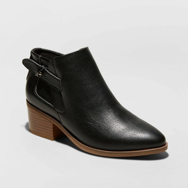 Womens Black Ankle BOOTS Size 10 Zip up 