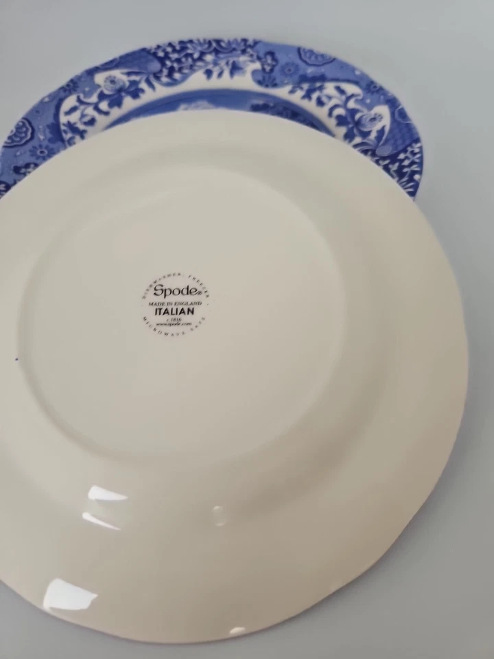 4x Spode Plates Blue Italian 19cm England  Set Side Plates 7.5 inch - Image 4 of 4