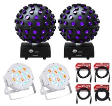 2 American DJ Starburst LED Spheres DJ Lighting Effect 2 Par lights dmx cables
