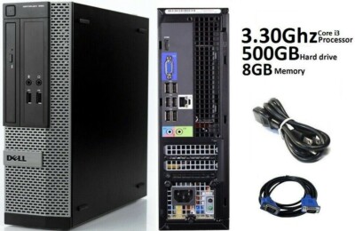 FAST Dell Optiplex Desktop WIFI Core i3 3.30GHz 8GB RAM 500GB HDD Windows 10 PRO