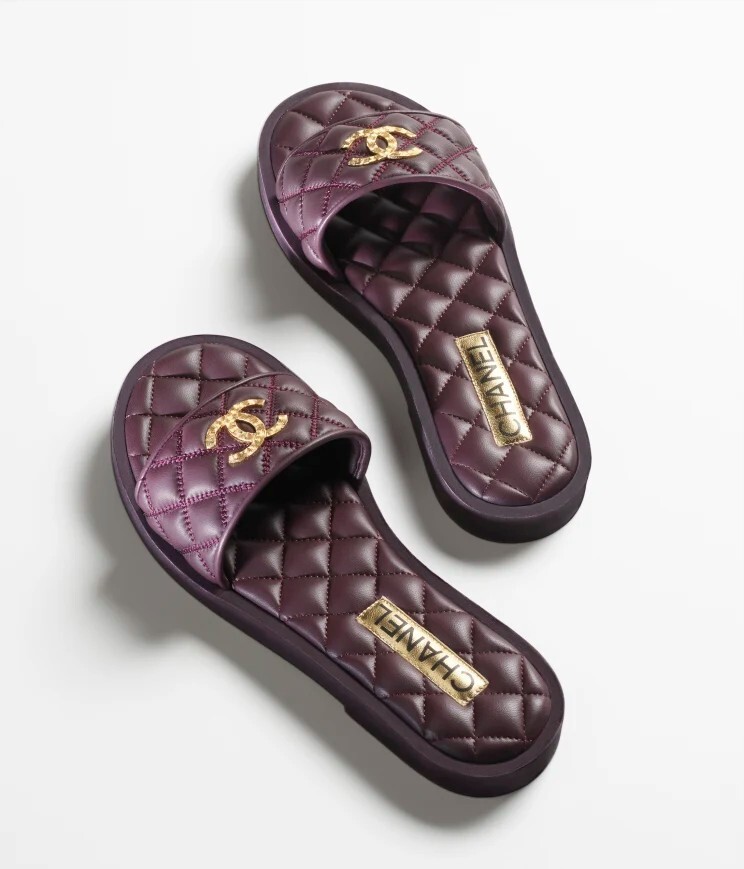 Chanel Black Leather CC Logo Slide Sandals Size 41-image