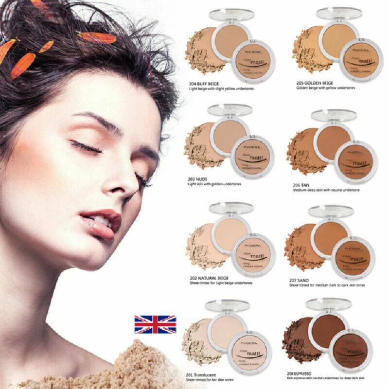 PHOERA Matte Setting Compact Pressed Powder Face Foundation Makeup Base Fixer