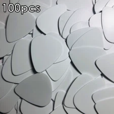 100pcs White Guitar Picks Acoustic Electric Plectrums 0.75mm Thin Blank Plain