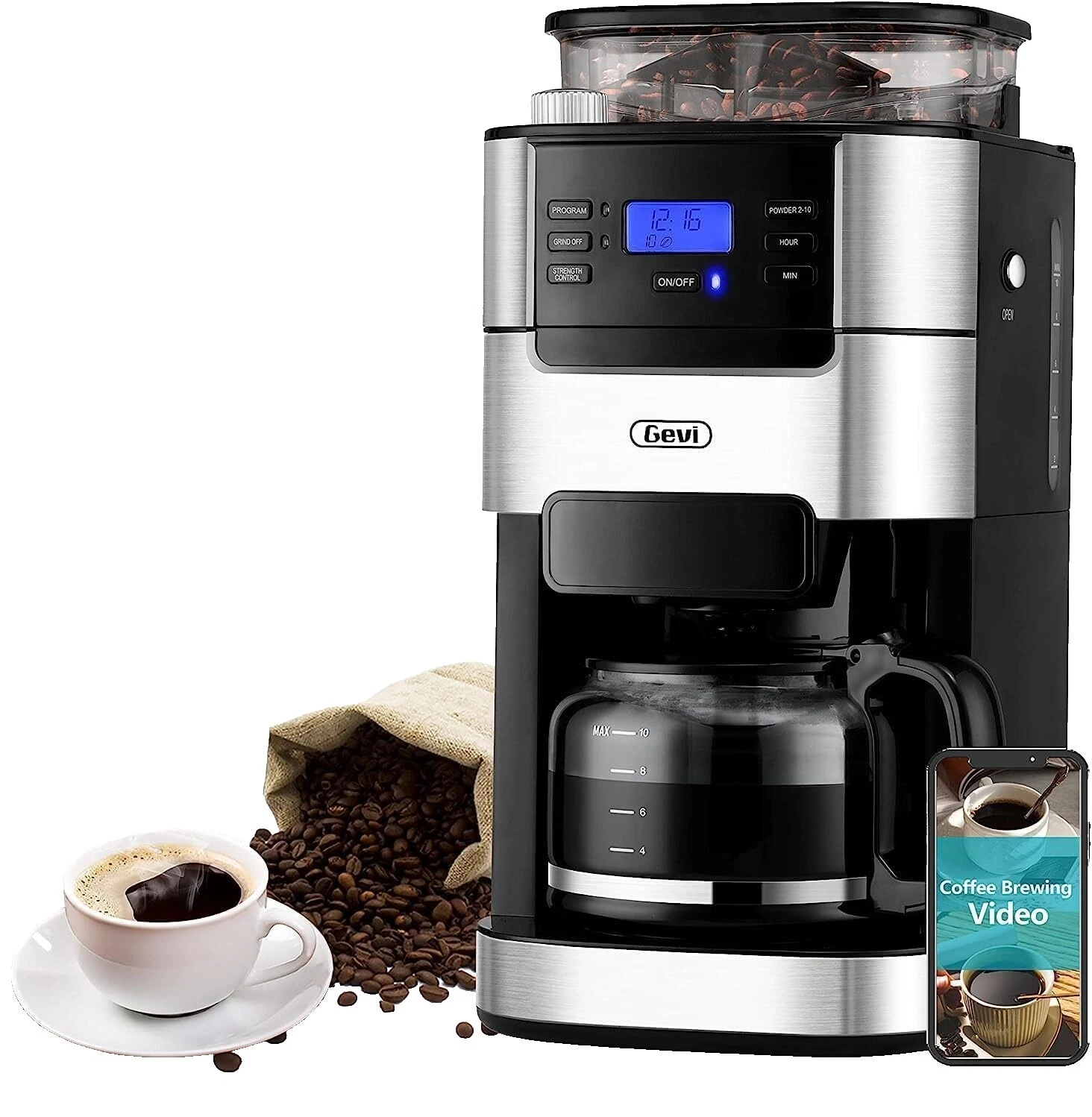 Máquinas de café de plástico negro