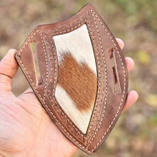 Handmade Pancake fix Blade Folding Leather knife sheath knife Sheath Multi tool