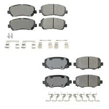 Akebono ProACT Front and Rear Ceramic Brake Pads Kit for Cherokee Single Piston