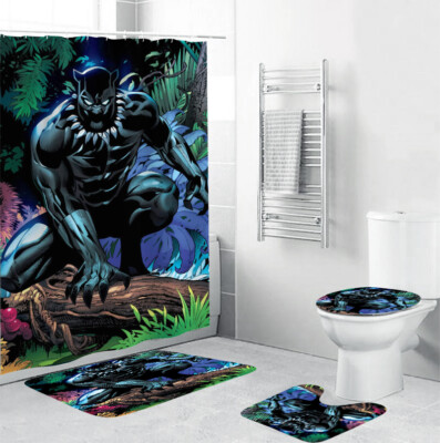 Marvel Black Panther King of Wakanda Bathroom Sets, Shower Curtain 