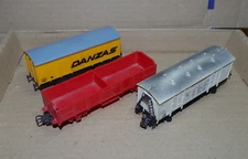 HORNBY HO AcHo + FOBBI + LIMA LOT WAGON DE MARCHANDISE HO A RESTAURER