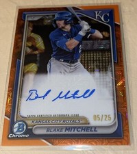 2024 Bowman Mega Box Mojo Auto Blake Mitchell Orange 5/25 Royals