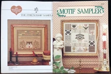 Set of 2 Counted Cross Stitch Sampler Pattern Booklets Leaflets