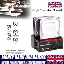 HDD External Docking Station Dual Hard Drive Card Reader 2.5″/3.5″ IDE+SATA USB