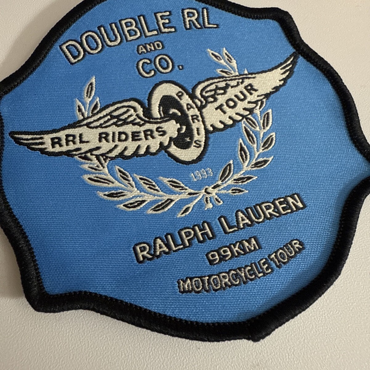 LARGE POLO RALPH LAUREN PATCHES DOUBLE RL RIDERS TOUR 99 KM PATCH INCH